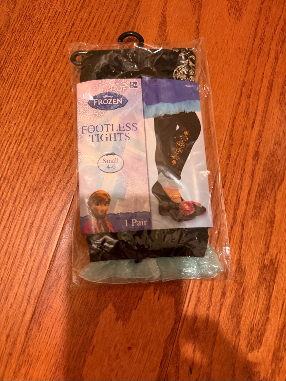 Disney Frozen Anna Girls' Black Footless Tights - Small (4-6), new